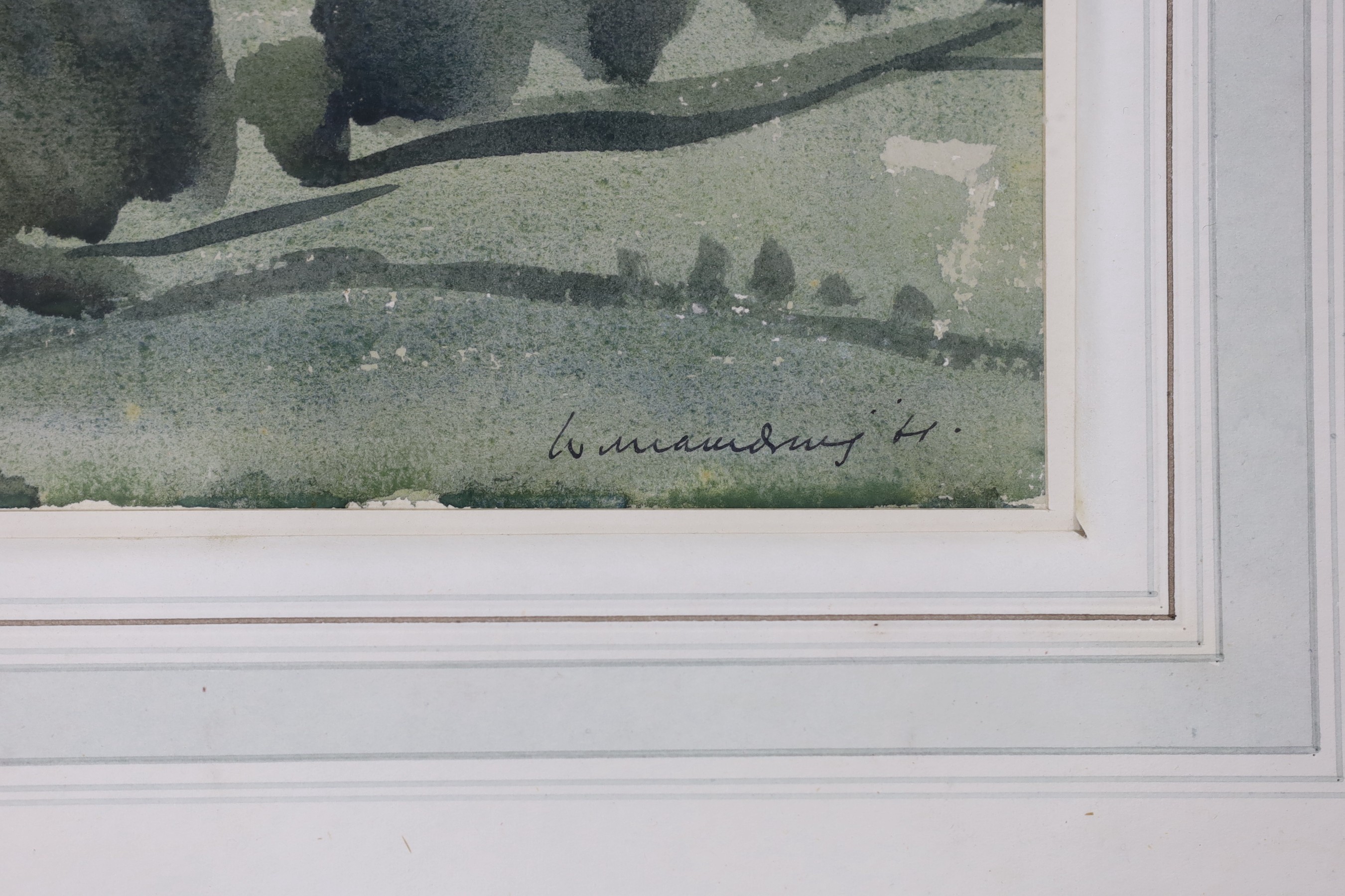 William Dring (1904-1990), watercolour, Open landscape, signed and dated '61, 33 x 45cm